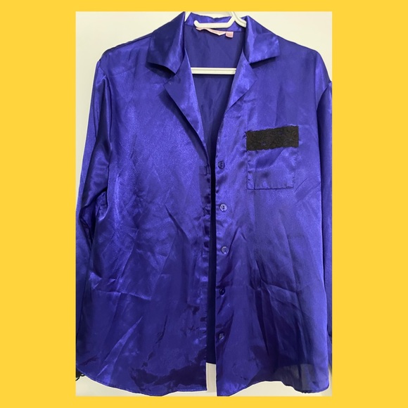 La Vie En Rose Other - La Vie en Rose Nightie and Pyjama top -Large Indigo Blue -2 pieces